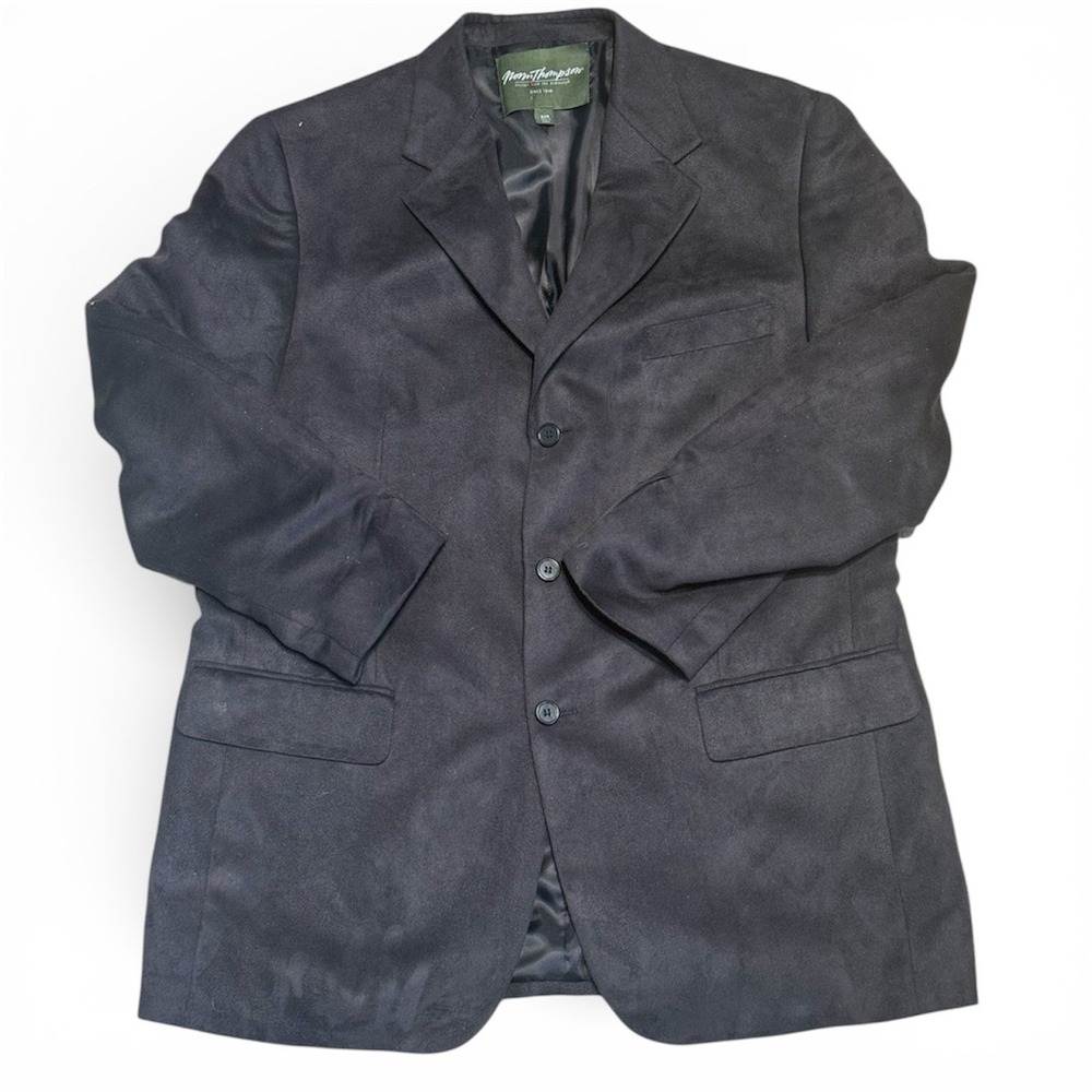 Norm Thompson‎ 22377 Charles Black Microsuede Sport Coat – Men's 42R